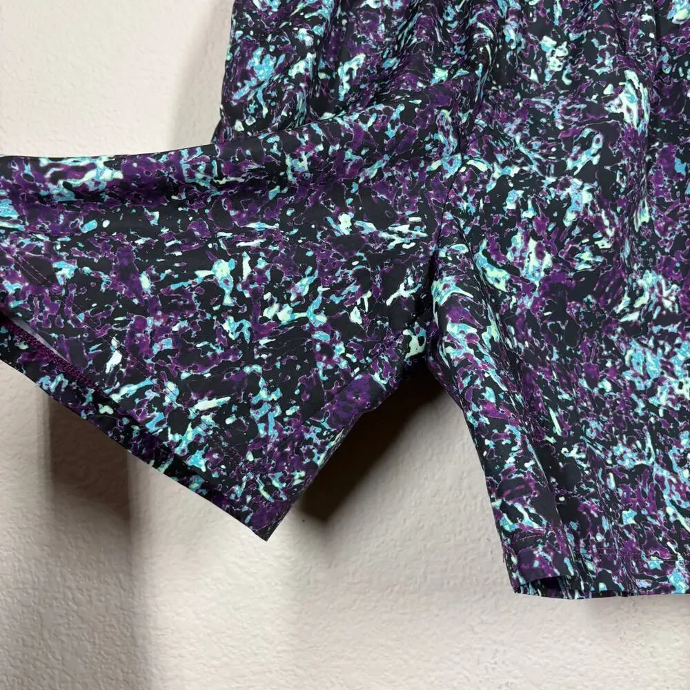 Nike Boys Large Standard Fit Multi Printed Shorts‎ Black Viotech Elastic Waist